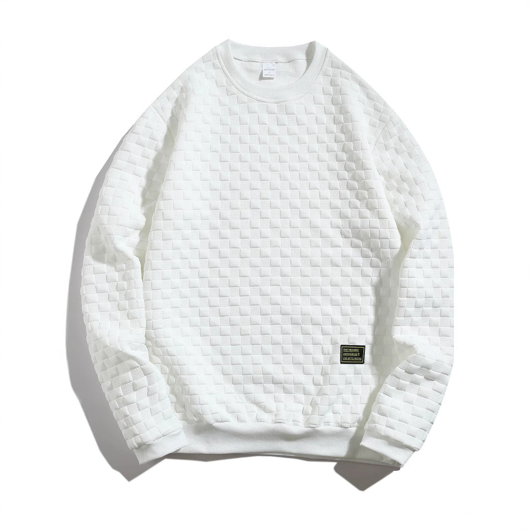 Herren Sweatshirt Strukturiert Modern Rundhals