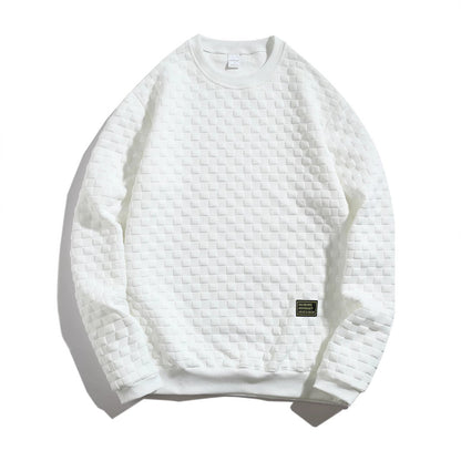 Herren Sweatshirt Strukturiert Modern Rundhals