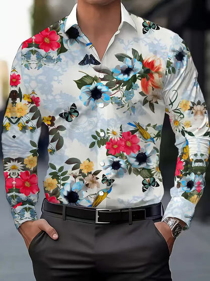 Herren Hemd Flora Muster Elegant Berlin