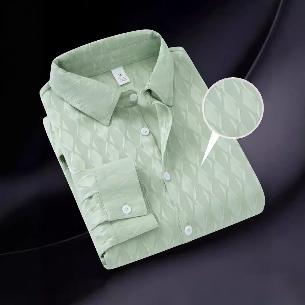 Herren Hemd Modern mit Struktur Muster Hochwertig Elegant