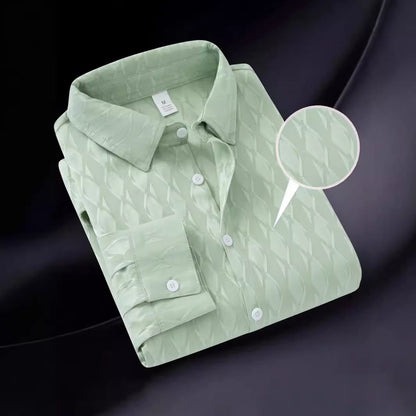 Herren Hemd Modern mit Struktur Muster Hochwertig Elegant