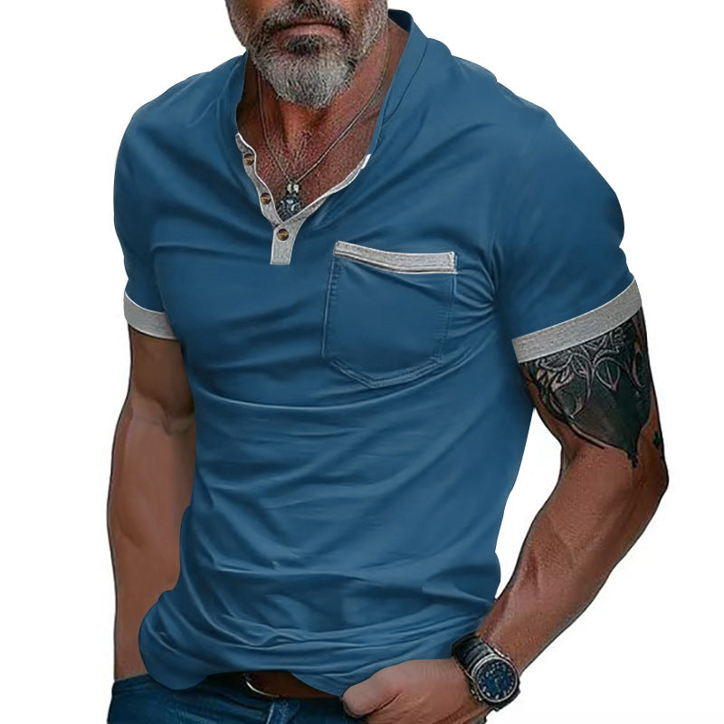 Herren Poloshirt Modern mit Brusttasche und Kragen