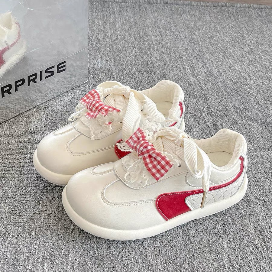 Damen Sneaker Schuhe Rüschen Design Schleifen Frauen