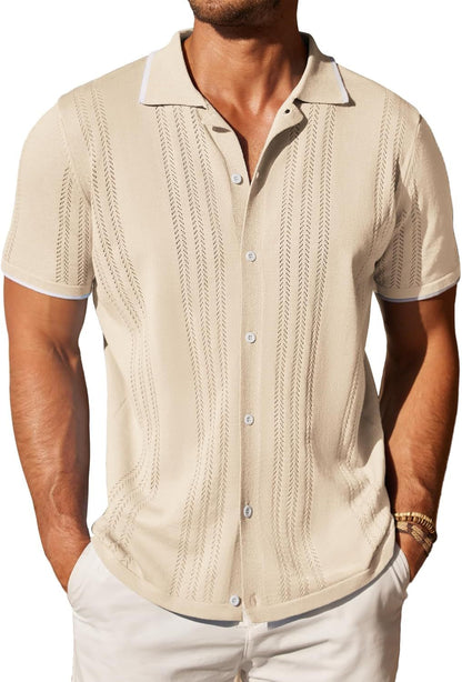 Herren Kurzarmhemd Elegantes Muster Berlin Style