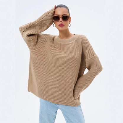 Damen Strickpullover Oversized Modern Großzügig