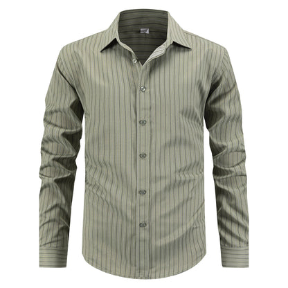 Herren Langarmhemd Feinestreifen Modern Elegant