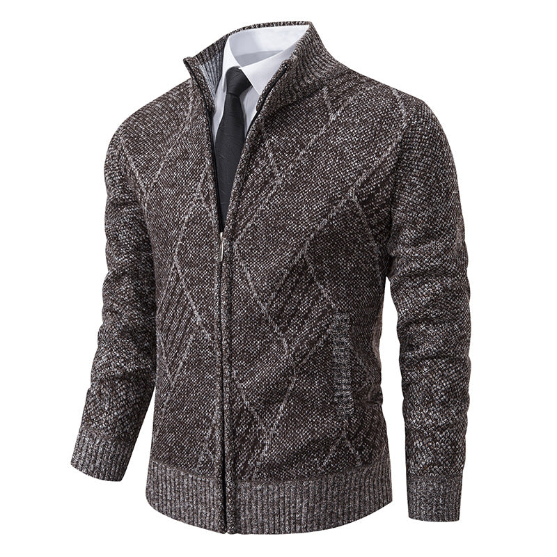 Herren Strickjacke Slim Fit Modern Muster