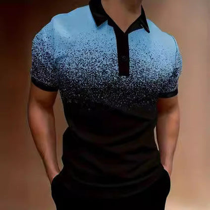 Herren Polohemd Modern Gradient Druck Sportlich - BerlinGlamour