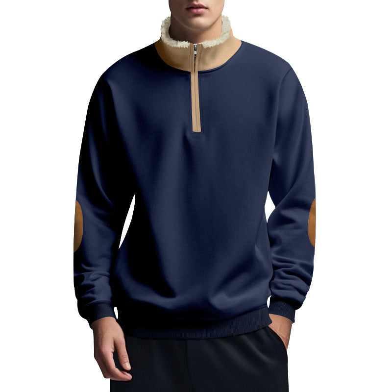 Herren Fleece Pullover Reißverschluss Hochkragen Warm