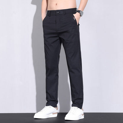 Herren Chino-Hose Elastisch Mit Seiten-Taschen Modern