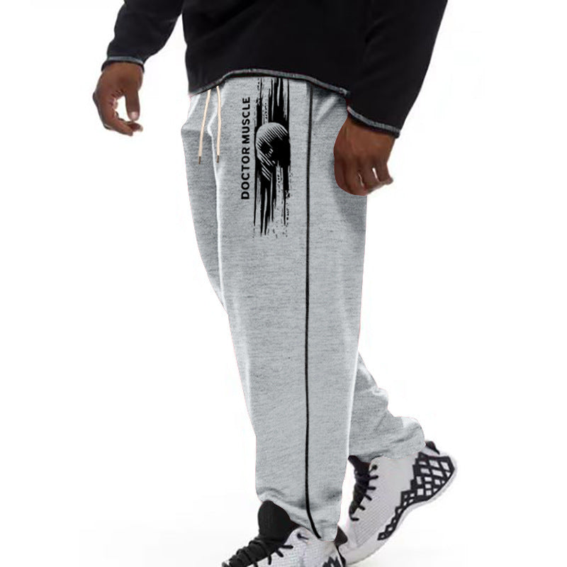 Herren Sport Jogginghose Bequem Streifen Schwarz