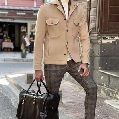 Herren Outdoor-Jacke Modern Mit Vielen Taschen Elegant