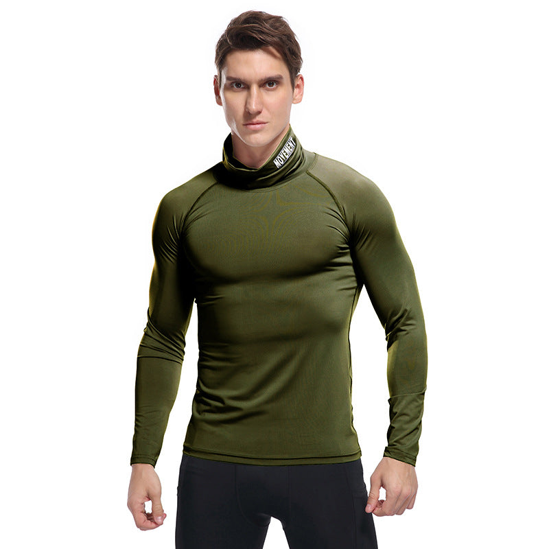 Herren Langarmshirt Stehkragen Kompressor Hemd Modern