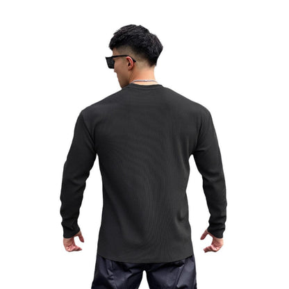 Herren Langarmshirt Rippstoff Lässig Modern Berlin