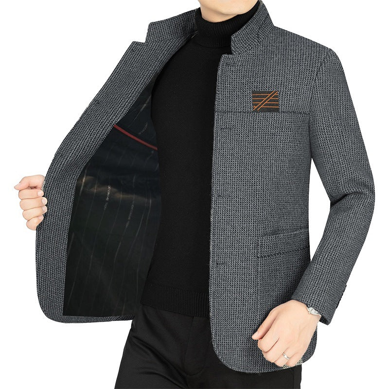 Herren Strickjacke Casual Strukturiert Grau