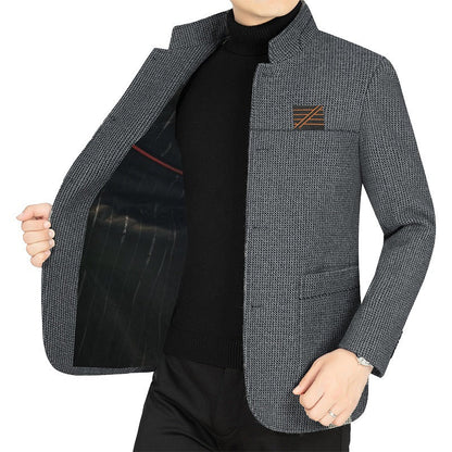 Herren Strickjacke Casual Strukturiert Grau