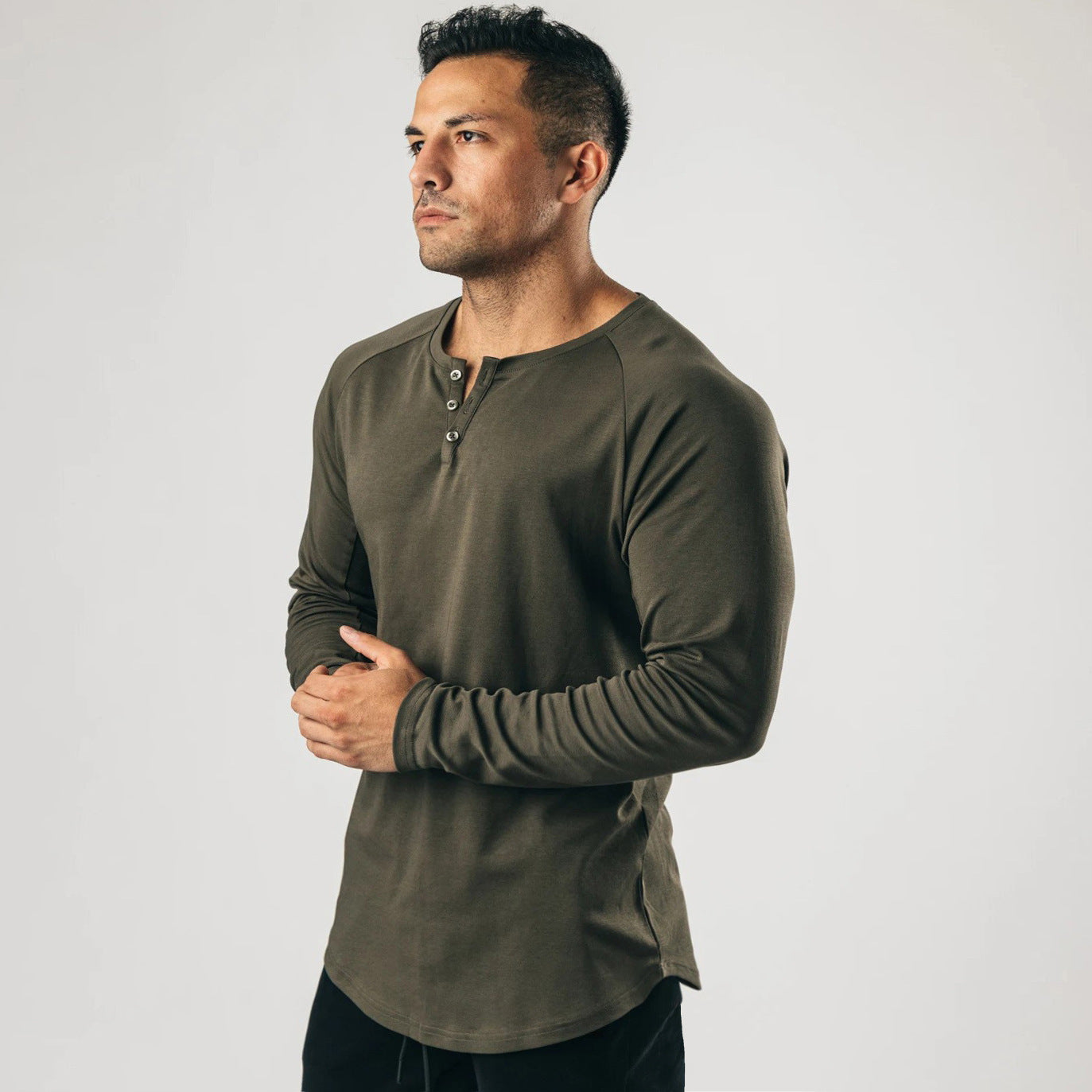 Herren Langarmshirt Baumwolle Hochwertig Knöpfbar Modern - BerlinGlamour