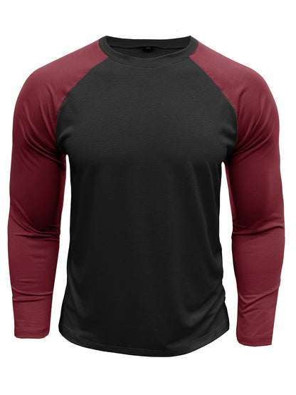 Herren Langarmshirt Raglan Kontrastärmel Modern Sportlich
