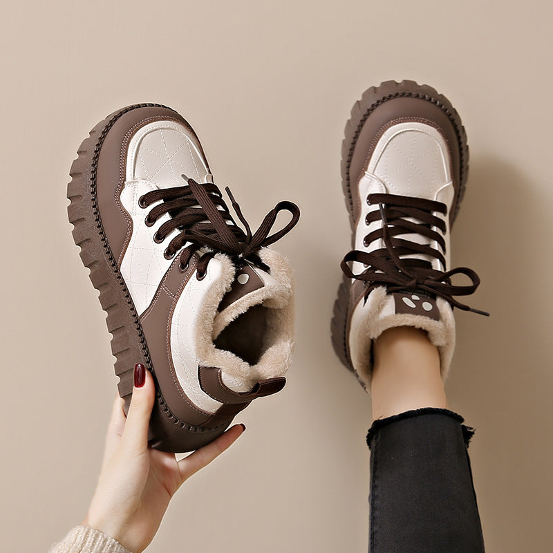 Damen Sneaker High-Top Weich Bequem Rutschfest