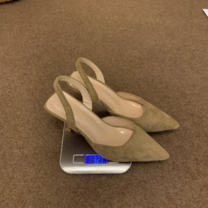 Damen Pumps Slingback Weichleder Elegant Spitze