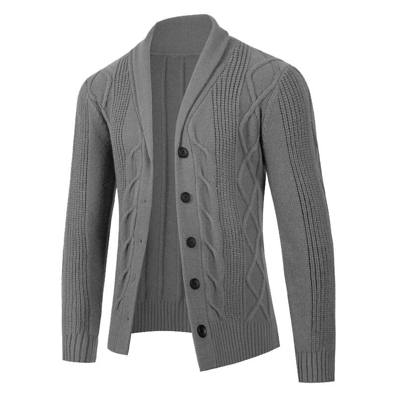 Herren Strickjacke Zopfmuster Gemütlich Modern
