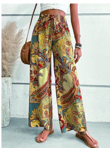 Damen Hose Pailletten Elastisch Mit Floralem Muster Glitzernd