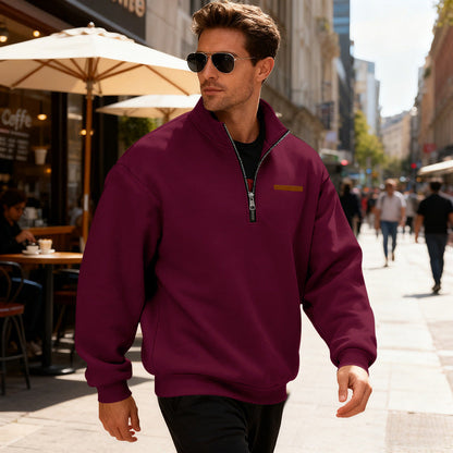 Herren Sportpullover Halbhoch Reißverschluss Modern