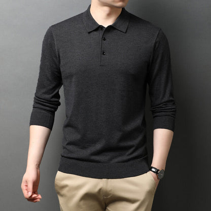 Eleganter Herren Strickpullover Polokragen Modern