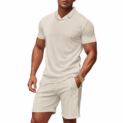 Herren Sportoutfit Kurzarm Modern Strukturiert
