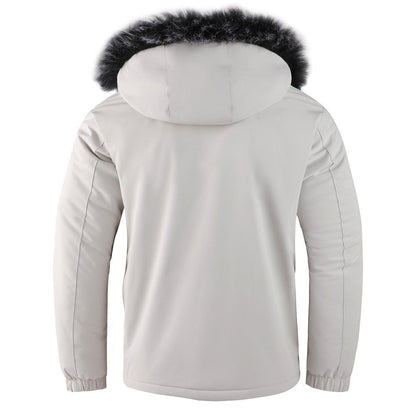 Herren Winterjacke Isoliert Wasserdicht Abnehmbarer Kragen