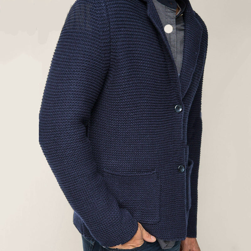 Herren Strickblazer Modern mit Taschen und Struktur