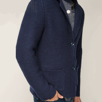 Herren Strickblazer Modern mit Taschen und Struktur