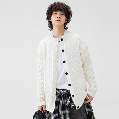 Herren Cardigan Grobstrick Mit Knöpfen Bequem Elegant