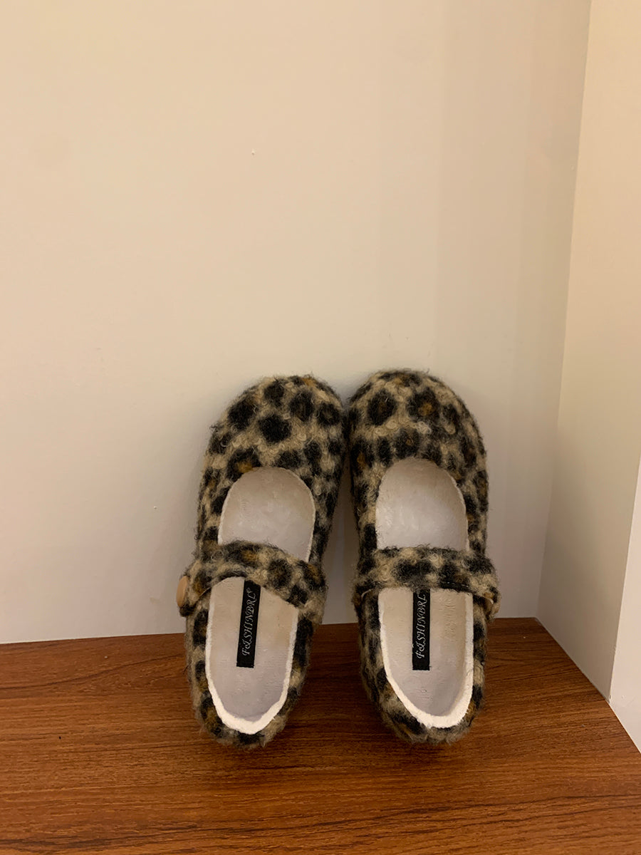 Damen Hausschuhe Wollfilz Warm mit Riemen Schuhe Winter