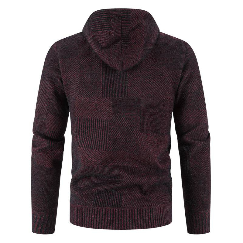 Herren Strickjacke Kapuze Modern Strick Design