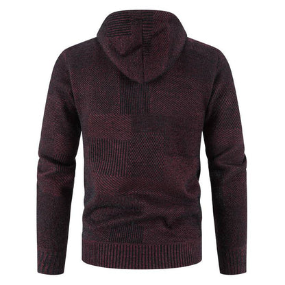 Herren Strickjacke Kapuze Modern Strick Design