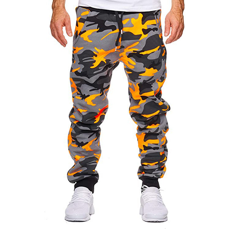 Herren Cargohose Camouflage Elastic Bund Modern