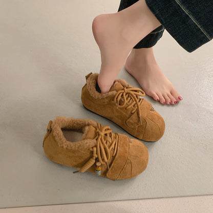 Damen Sneaker Fleece Bequem Flauschig Innenfutter