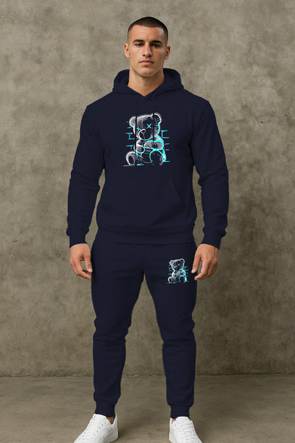 Herren Hoodie Set mit Jogginghose Trendig Grafikdruck Berlin Style