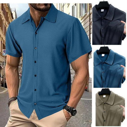Herren Hemd Kurzarm Strukturiert Modern Berlin Style - BerlinGlamour