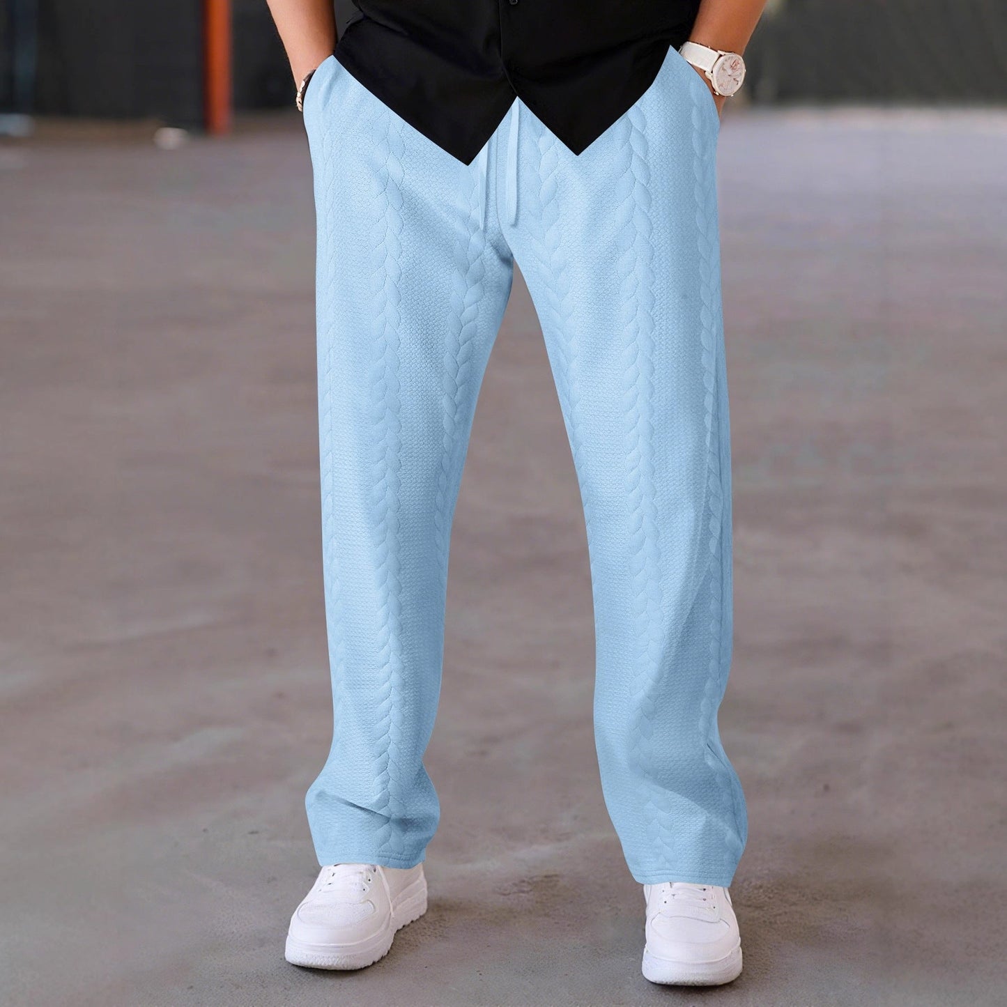 Herren Freizeithose Elegant mit Elastischem Bund Modern