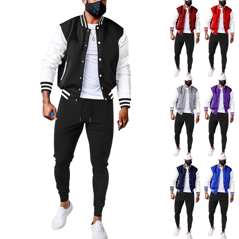 Herren Sportjacke Modern College Style Kontrast - BerlinGlamour