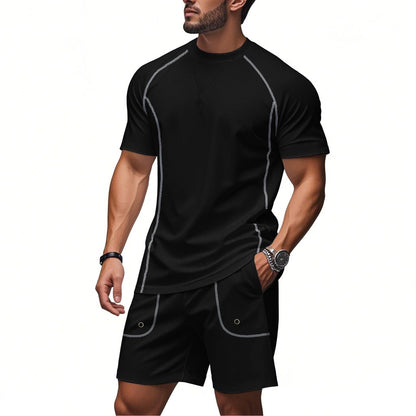 Herren Sportset Kurzarm atmungsaktiv mit Taschen - BerlinGlamour