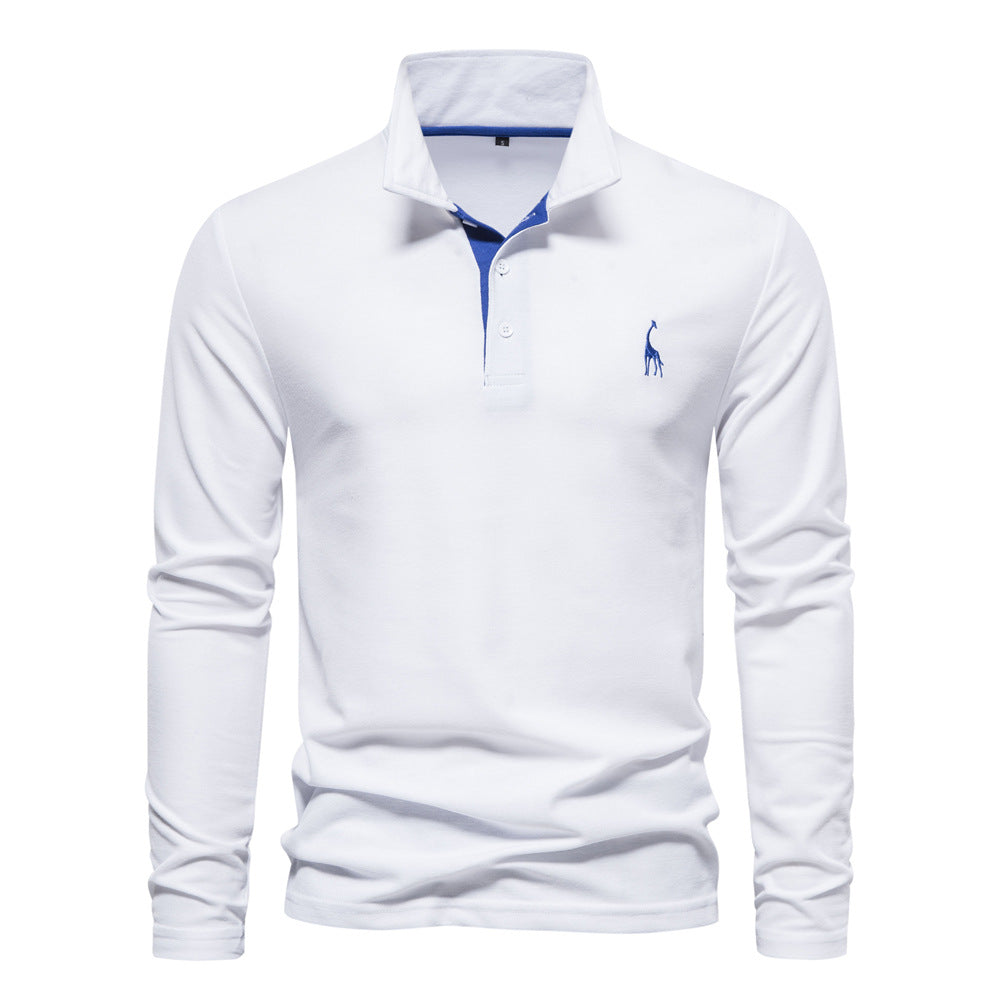 Herren Poloshirt Langarm Modern atmungsaktiv Baumwolle