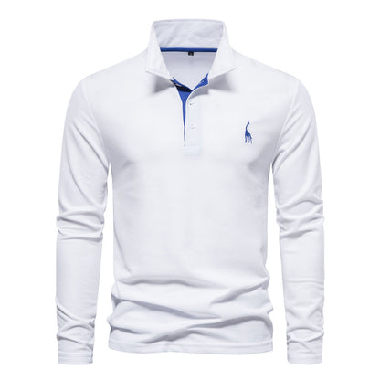 Herren Poloshirt Langarm Modern atmungsaktiv Baumwolle