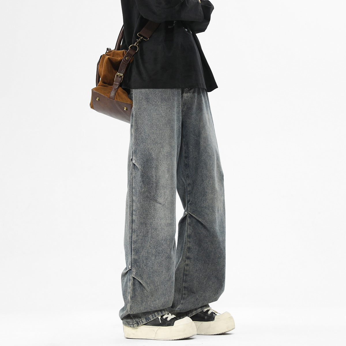 Herren Jeanshose Baggy Bequem Mit Taschen - BerlinGlamour