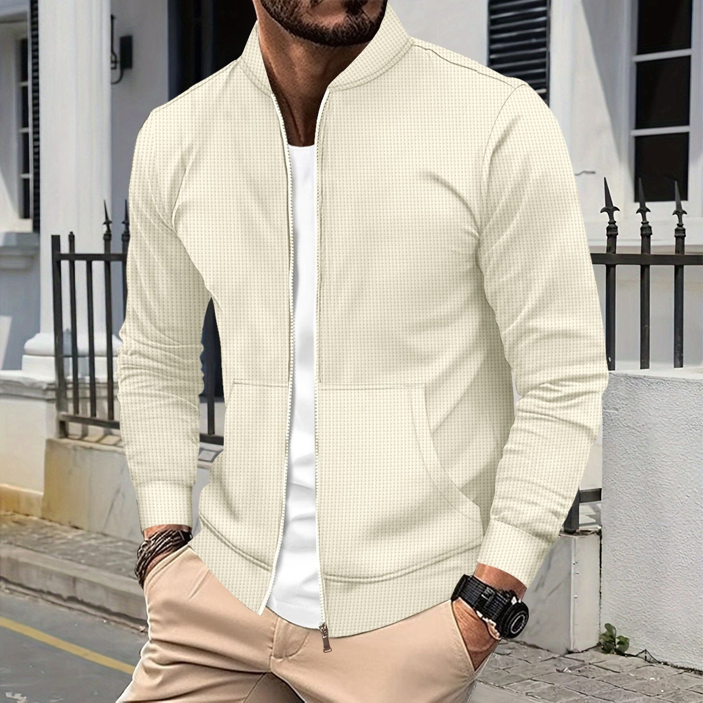 Herren Sweatjacke Sportlich Modern mit Taschen