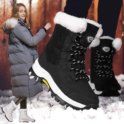Damen Winterstiefel Isoliert Warm Rutschfest Schnee Stiefel