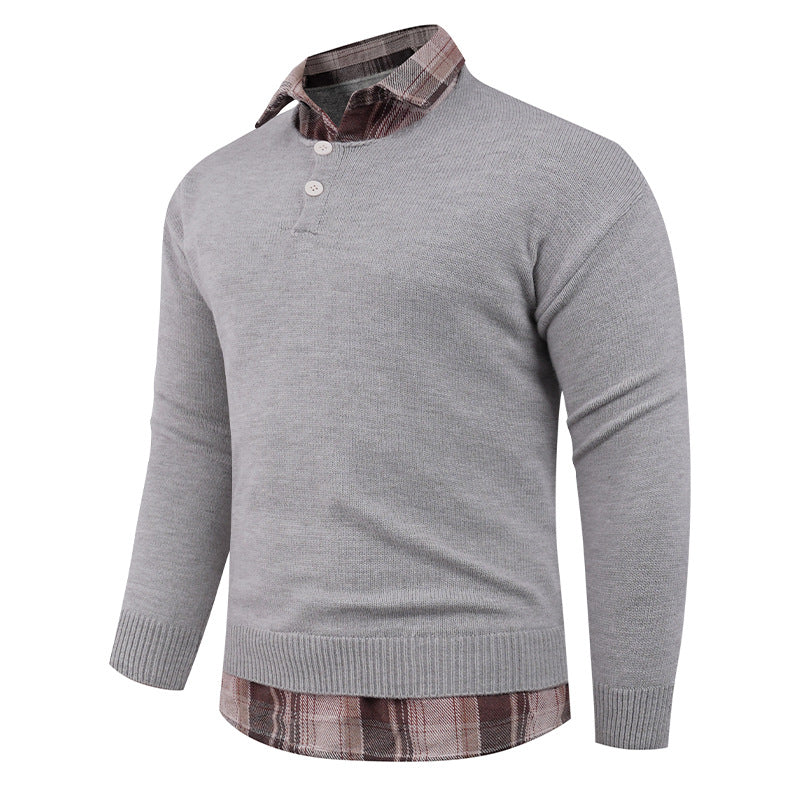 Herren Pullover Mit Hemdkragen Elegantes Design