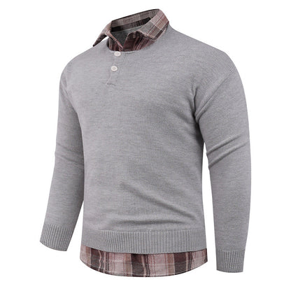 Herren Pullover Mit Hemdkragen Elegantes Design